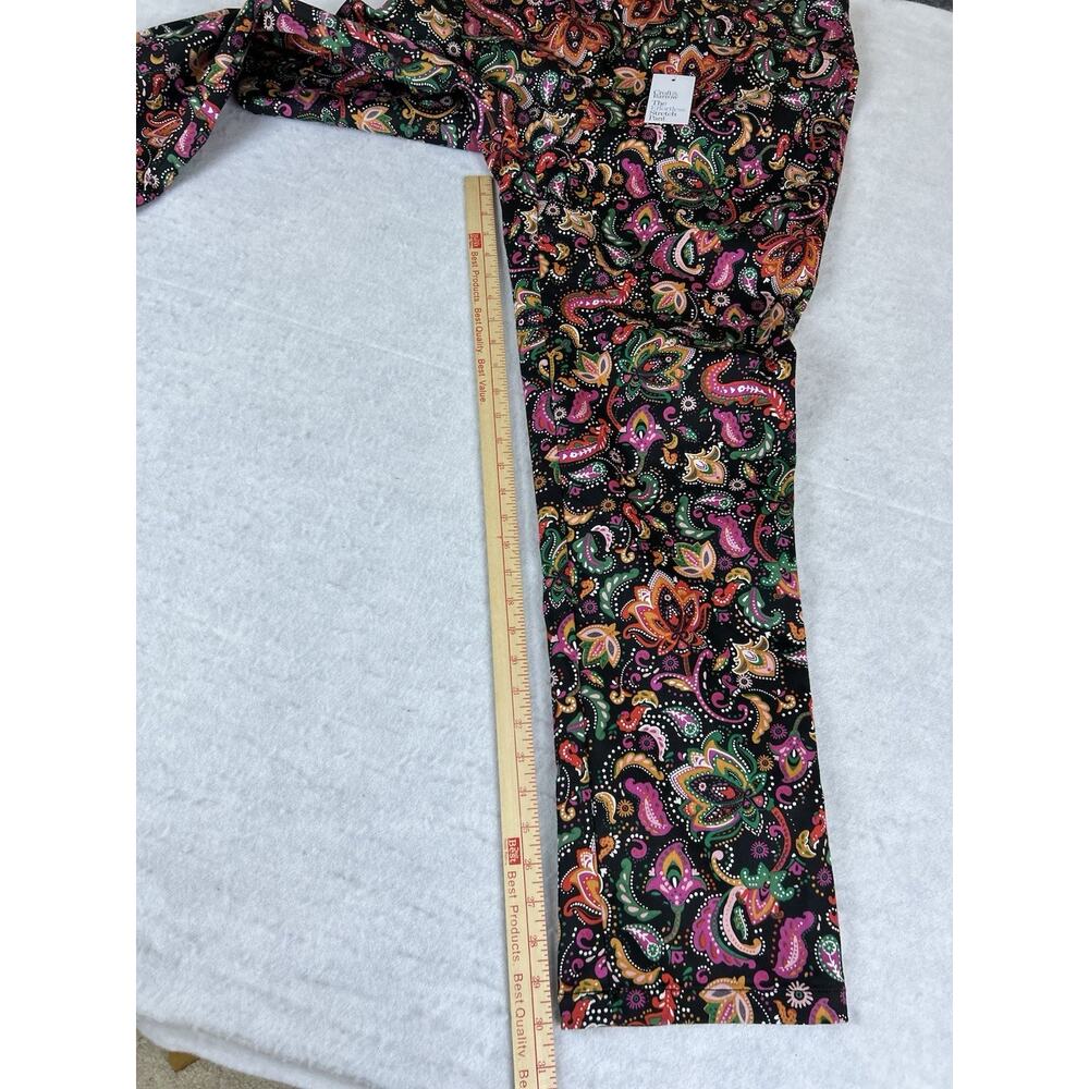 Croft & Barrow Pants Women 16 Floral Colorful Paisley Stretch Pull-On -NWT - Picture 6 of 12